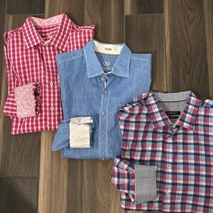 (X3) Bugatchi Men’s L/S woven shirts, bundle for $100 for all 3 or best offer.